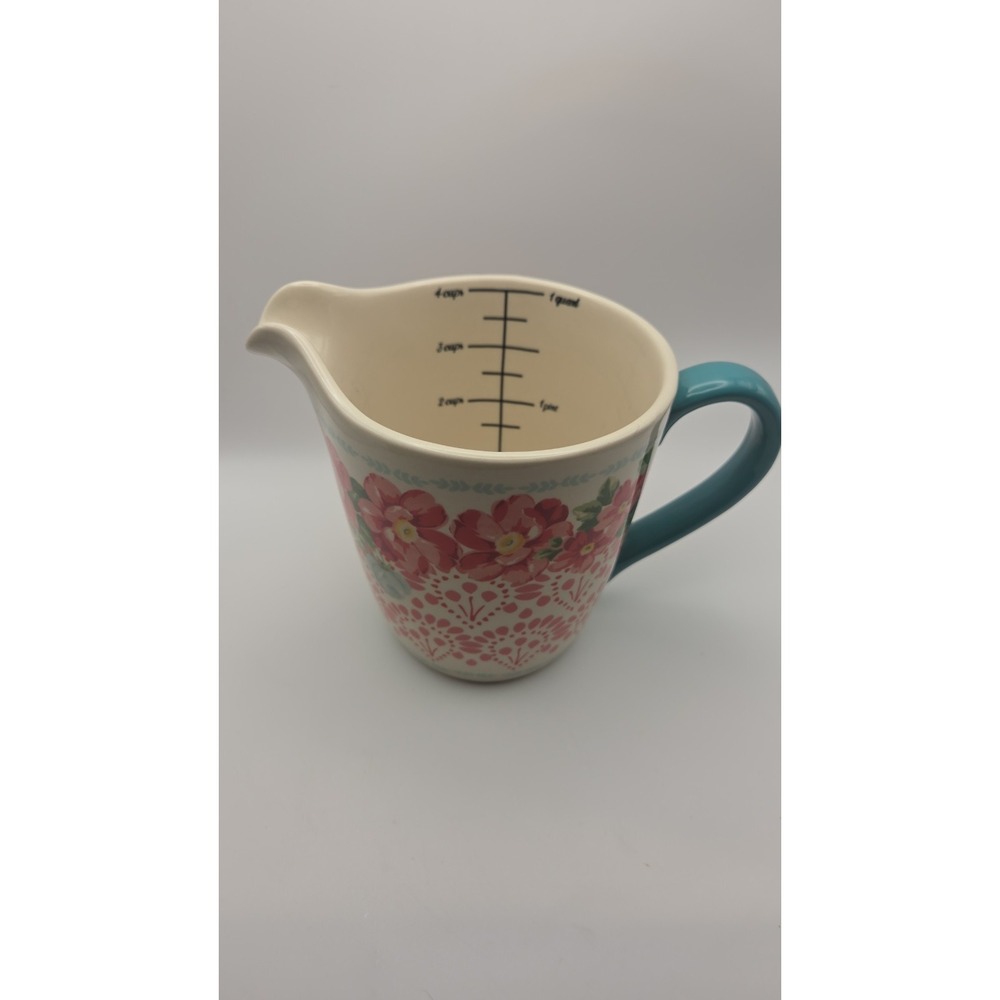 The Pioneer Woman Vintage Floral 4-Cup/ 1 Quart Stoneware Measuring Cup - Picture 2 of 4
